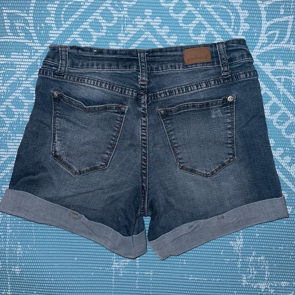 Judy Blue Distressed Denim Shorts - Picture 4 of 6